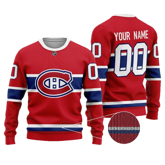 Custom Name Number Nhl Montreal Canadiens Red Sweater ? Usalast