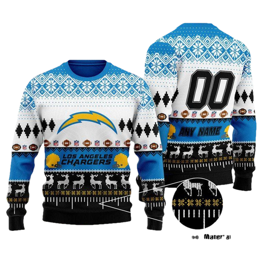 Custom Name Number Nfl Los Angeles Rams Playing Field Ugly Christmas Sweater ? Usalast