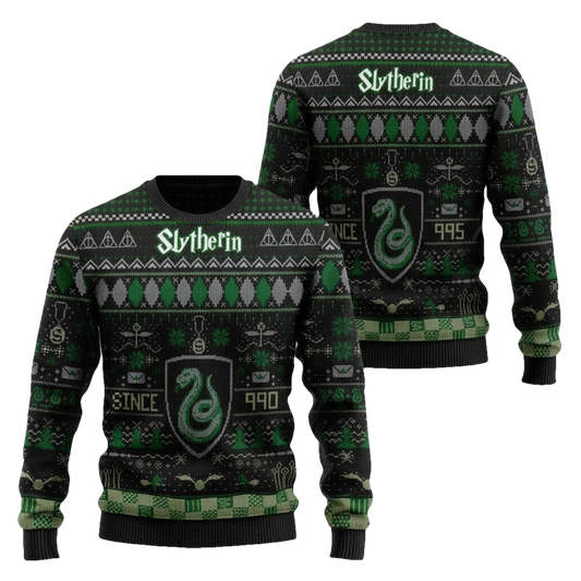 Custom Name Harry Potter Slytherin Knitted Sweater ? Usalast