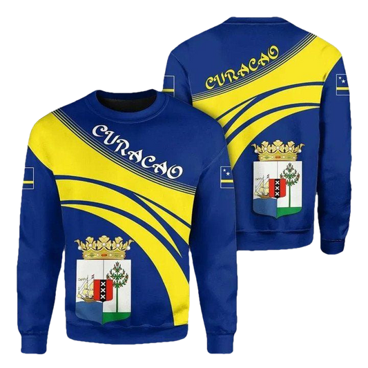 Curacao Coat Of Arms Sweater Cricket Style J5W ? Usalast