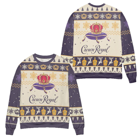 Crown Royal Logo Snowflakes Ugly Christmas Sweater ? Usalast