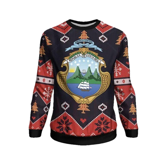 Costa Rica Christmas Sweater ? Santa Claus Ho Ho Ho ? Bn1810 ? Usalast