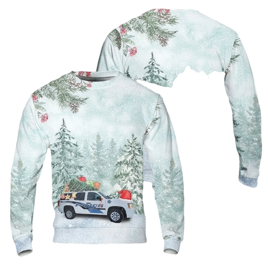 Cordova Police Department Alaska Christmas AOP Sweater ? Usalast