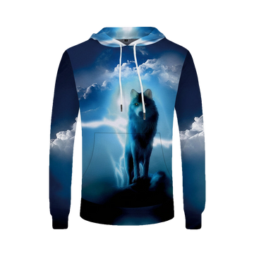 Cool Custom Hoodie Kyku Wolf Hoodie Men Lightning Mens Clothing Cloud Pocket Animal Hoddie Sweater Big Size 3D Hoodie Hooded Hip Hop Casual Art242 Hoodies For Men And Women ? Usalast