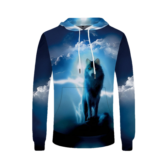 Cool Custom Hoodie Kyku Wolf Hoodie Men Lightning Mens Clothing Cloud Pocket Animal Hoddie Sweater Big Size 3D Hoodie Hooded Hip Hop Casual Art242 Hoodies For Men And Women ? Usalast