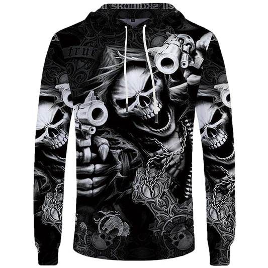Cool Custom Hoodie Kyku Brand Skull Sweaters Gun 3D Hoodie Punk Sweaters Male Gothic 3D Hoodie Men Cool Hoodie Anime Hoody Clothes Art326 Hoodies For Men And Women ? Usalast