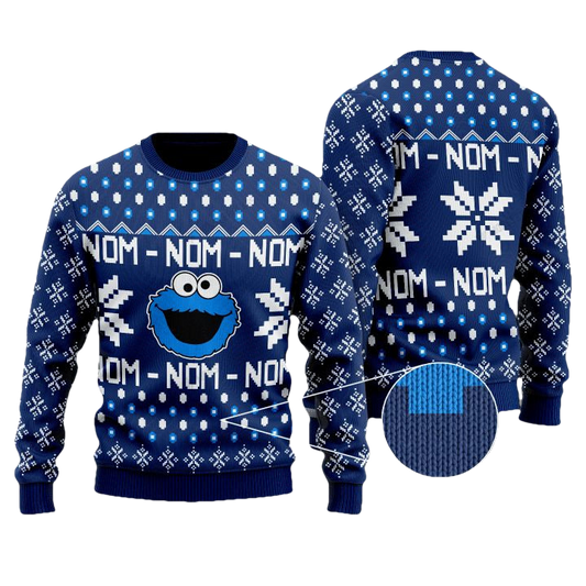 Cookie Monster Nom-Nom-Nom Christmas Sweater ? Usalast