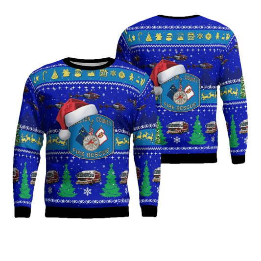 Colleton County Fire Rescue Christmas AOP Sweater ? Usalast
