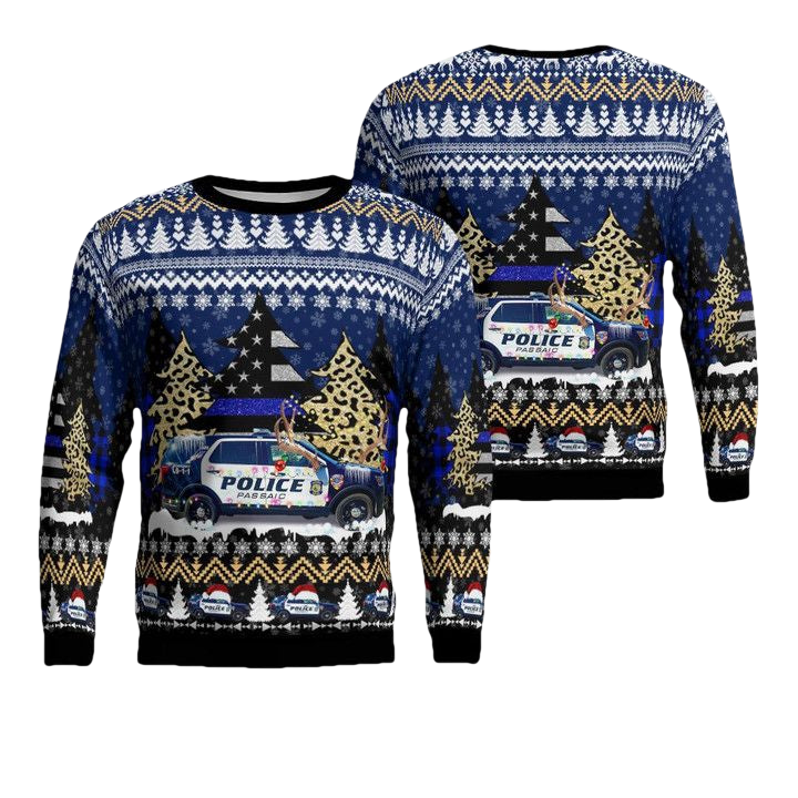 City of Passaic Police Department Passaic New Jersey Christmas AOP Sweater ? Usalast