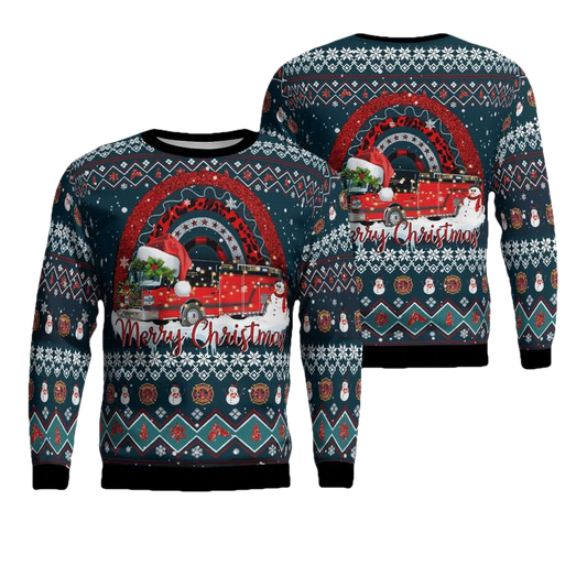 City of La Crosse Fire Department Christmas AOP Sweater ? Usalast