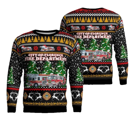 City of Florence Fire Department Florence South Carolina Christmas AOP Sweater ? Usalast