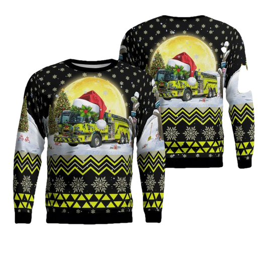 Church Hill Volunteer Fire Company Queen Annes County Maryland Christmas AOP Sweater ? Usalast