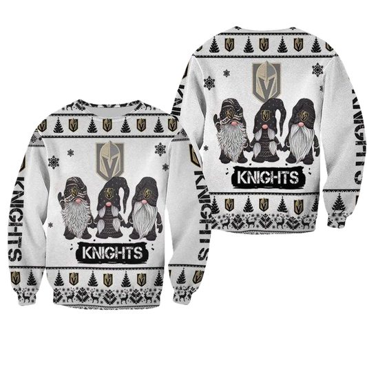 Christmas Gnomes Vegas Golden Knights Ugly Sweater Christmas 3D Sweater ? Usalast