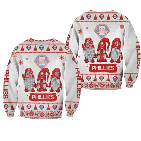 Christmas Gnomes Philadelphia Phillies Ugly Sweater Christmas 3D Sweater ? Usalast