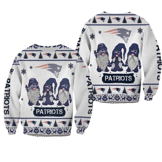 Christmas Gnomes New England Patriots Ugly Sweater Christmas 3D Sweater ? Usalast