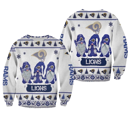 Christmas Gnomes Los Angeles Rams Ugly Sweater Christmas 3D Sweater ? Usalast
