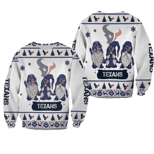Christmas Gnomes Houston Texans Ugly Sweater Christmas 3D Sweater ? Usalast