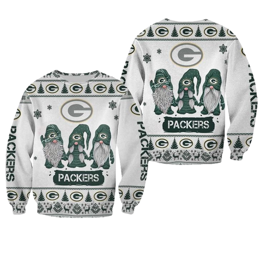 Christmas Gnomes Green Bay Packers Ugly Sweater Christmas 3D Sweater ? Usalast