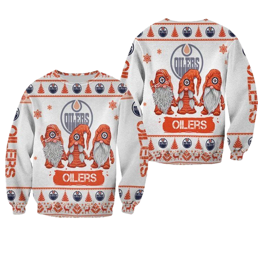 Christmas Gnomes Edmonton Oilers Ugly Sweater Christmas 3D Sweater ? Usalast