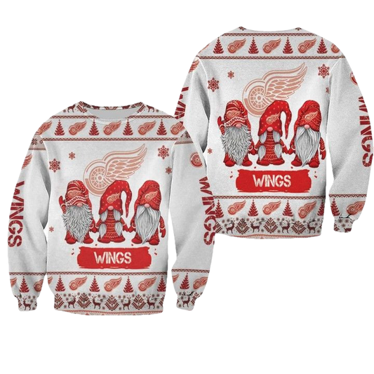 Christmas Gnomes Detroit Red Wings Ugly Sweater Christmas 3D Sweater ? Usalast