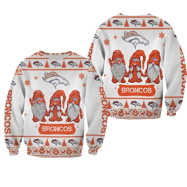 Christmas Gnomes Denver Broncos Ugly Sweater Christmas 3D Sweater ? Usalast
