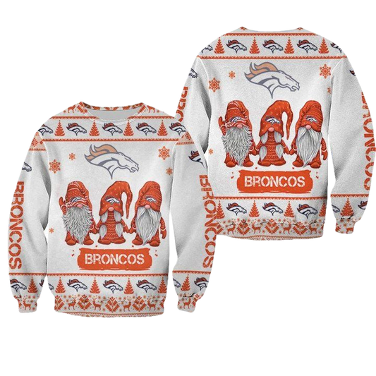 Christmas Gnomes Denver Broncos Ugly Sweater Christmas 3D Sweater ? Usalast
