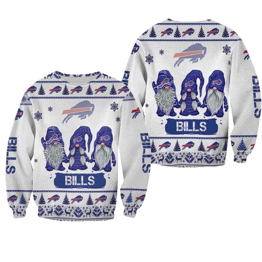 Christmas Gnomes Buffalo Bills Ugly Sweater Christmas 3D Sweater ? Usalast