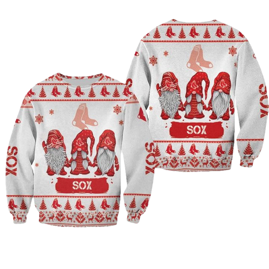 Christmas Gnomes Boston Red Soxugly Sweater Christmas 3D Sweater ? Usalast