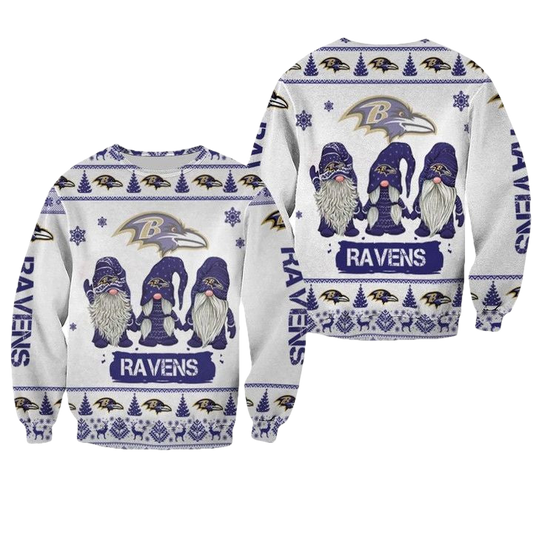 Christmas Gnomes Baltimore Ravens Ugly Sweater Christmas 3D Sweater ? Usalast