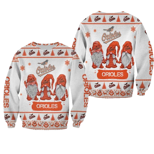 Christmas Gnomes Baltimore Orioles Ugly Sweater Christmas 3D Sweater ? Usalast