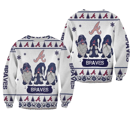 Christmas Gnomes Atlanta Braves Ugly Sweater Christmas 3D Sweater ? Usalast