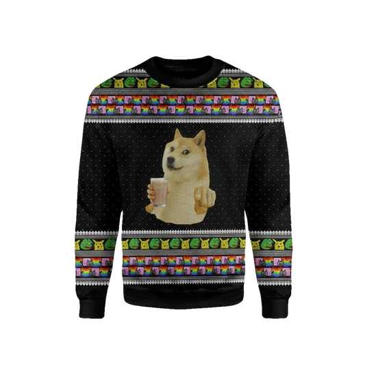 Choccy Milk Meme Doge Ugly Sweater Custom Sweater Apparel ? Usalast