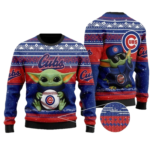 Chicago Cubs Baby Yoda Ugly Christmas Sweater ? Usalast