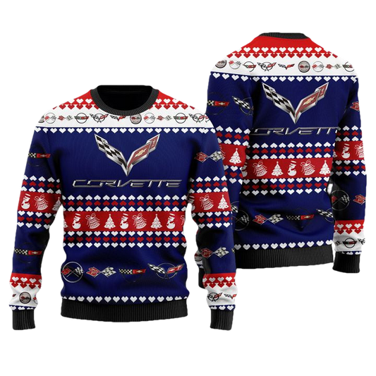 Chevrolet Corvette Merry Christmas Blue Ugly Sweater ? Usalast