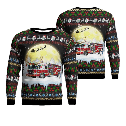 Charlotte County Florida Charlotte County Fire Department Christmas Sweater 3D ? Usalast