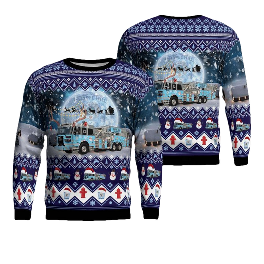 Chapel Hill Fire Department Christmas AOP Sweater ? Usalast