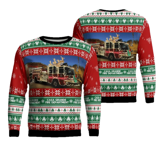 Casa Grande Arizona Casa Grande Fire Department Christmas Sweater 3D ? Usalast