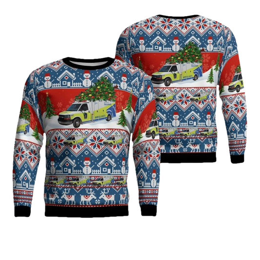 Canada Grey County Paramedics Christmas AOP Sweater ? Usalast