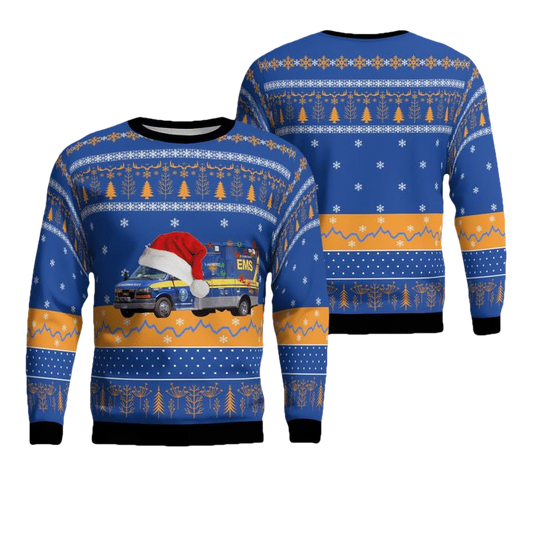 California Santa Clara County EMS Christmas Sweater 3D ? S591 ? Usalast