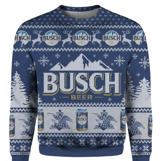 Busch Beer Blue Ugly Christmas Sweater 2022 ? Usalast