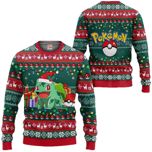 Bulbasaur Ugly Christmas Sweater Pokemon Anime Xmas Gift ? Usalast