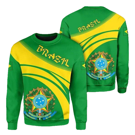 Brazil Coat Of Arms Sweater Cricket Style J5W ? Usalast
