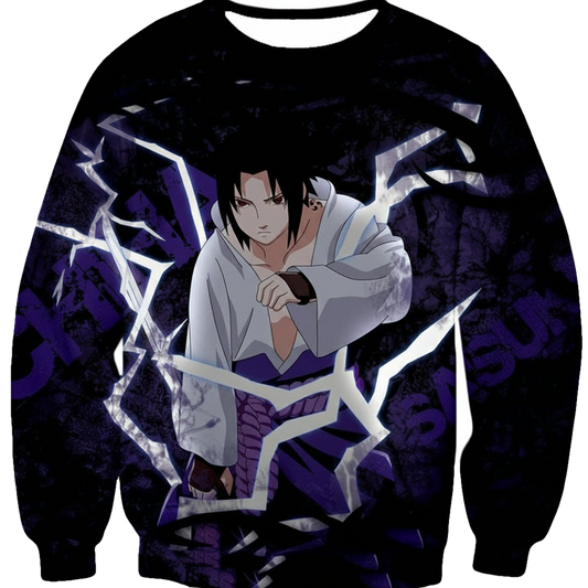 Boruto Powerful Lightning Ninja Sasuke Uchiha Action Black Sweater Sh9921 ? Usalast