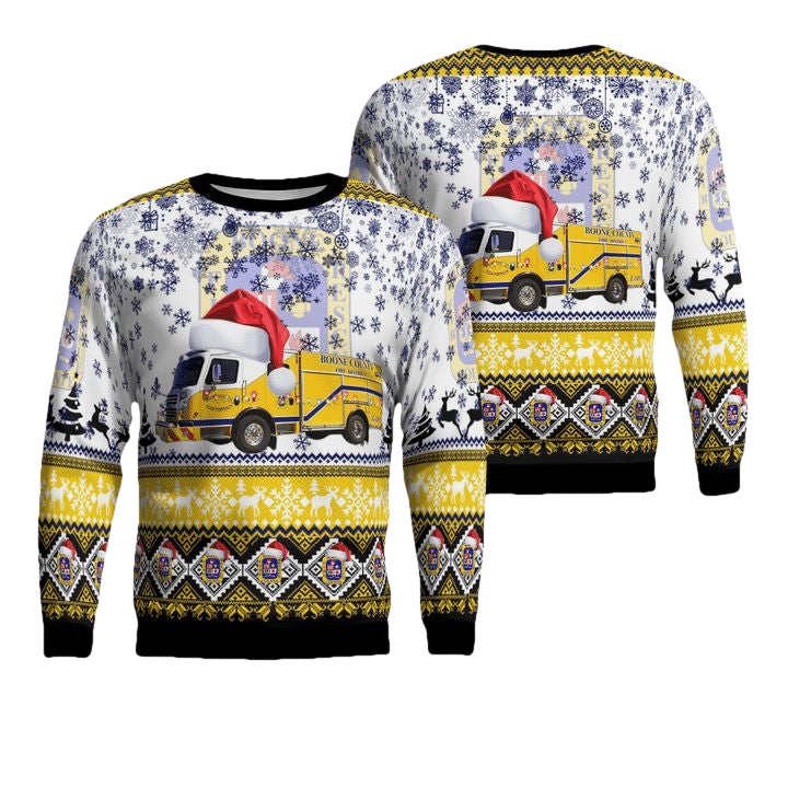 Boone County Fire Protection District Christmas AOP Sweater ? Usalast