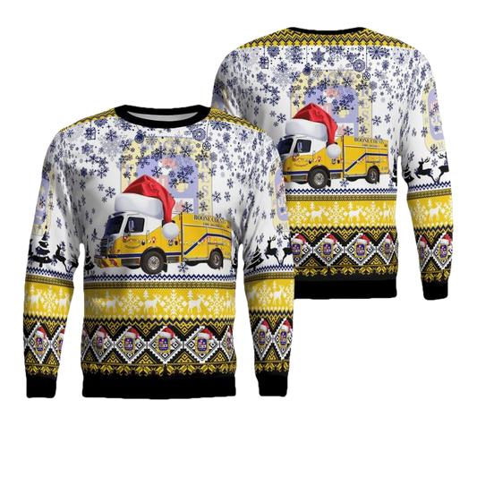 Boone County Fire Protection District Christmas AOP Sweater ? Usalast