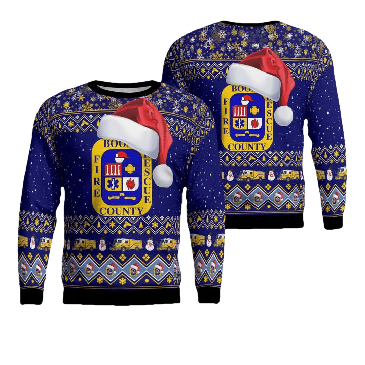 Boone County Fire Protection District AOP Christmas Sweater ? Usalast
