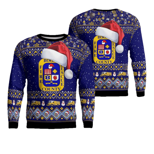Boone County Fire Protection District AOP Christmas Sweater ? Usalast