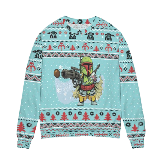 Boba Fett Star Wars Snowflake Ugly Christmas Sweater ? Blue ? Usalast