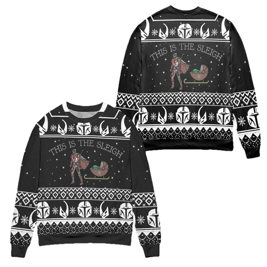 Boba Fett Baby Yoda Star Wars This Is The Sleigh Ugly Christmas Sweater ? Usalast