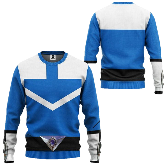 Blue Power Rangers Time Force Costume Ugly Christmas Sweater ? Usalast